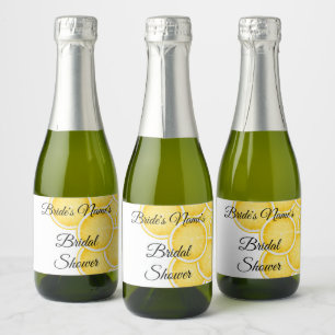 Etiquetas Para Vinos Espumosos Pequeña Botella De Ducha Bridal Lemon Spritz
