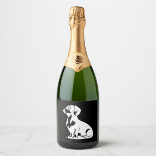 Etiquetas Para Vinos Espumosos Pequeño Perro De Caza Cute Dachshund