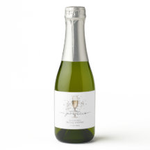 Perlas Elegantes y Favor de Vino de Ducha de Novia