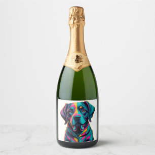 Etiquetas Para Vinos Espumosos Perro Pop Art para añadir diversión y color a tu e