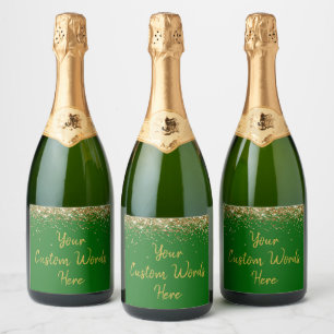 Etiquetas Para Vinos Espumosos Personaliza Tu Texto Aquí Esmeralda Dorado Persona