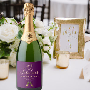 Etiquetas Para Vinos Espumosos Personalizado 50 fabulosa fiesta de cumpleaños gla