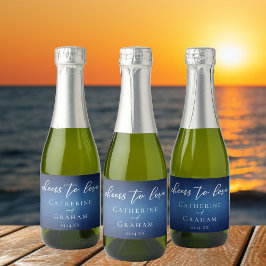Etiquetas Para Vinos Espumosos Personalizado Boda azul moderno vitorea para amar 