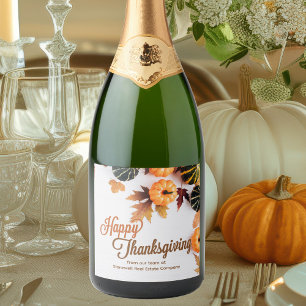 Etiquetas Para Vinos Espumosos Personalizado Business Acción de Gracias Bella Cal