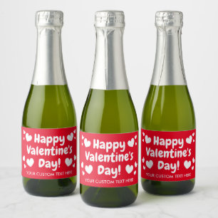 Etiquetas Para Vinos Espumosos Personalizado de Feliz Día de San Valentín mini