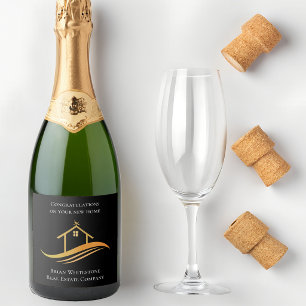Etiquetas Para Vinos Espumosos Personalizado de Moda inmobiliaria Realtor Fiesta 