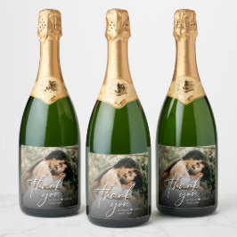 Etiquetas Para Vinos Espumosos Personalizado Moderno Gracias Boda de guiones