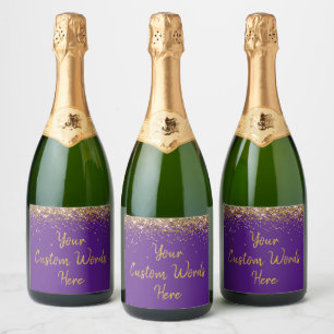 Etiquetas Para Vinos Espumosos Personalizado tu regalo de oro y púrpura personali