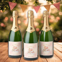 Etiquetas Para Vinos Espumosos Personalizar de Acción de Gracias Rosado de la Cos