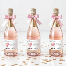 Etiquetas Para Vinos Espumosos Pétalos y Brindis con Prosecco Rosa Floral Despedi