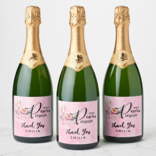 Etiquetas Para Vinos Espumosos Petals Pearls Prosecco favorece a la ducha de novi