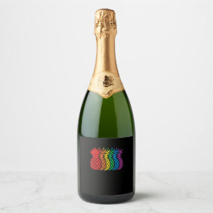 Etiquetas Para Vinos Espumosos Piñas arcoiris Aloha Mes del Orgullo Gay Hawai