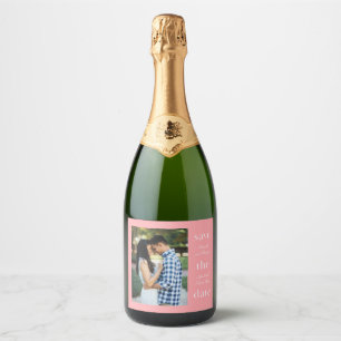 Etiquetas Para Vinos Espumosos Pink Unique Save the Date Stacking Wording