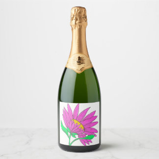 Etiquetas Para Vinos Espumosos Pintura de flores acrílicas caprichosas de color r