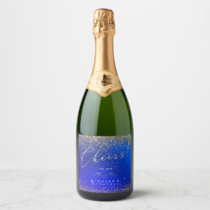 Etiquetas Para Vinos Espumosos PixDezines Saluda A Purpurina De Oro Ultra Azul