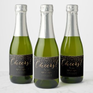 Etiquetas Para Vinos Espumosos PixDezines Saluda+Faux Gold Confetti
