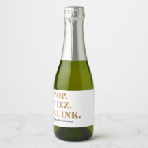 Pop Fizz Clink Mini Sparkling Wine Bottle Labs