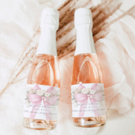 Etiquetas Para Vinos Espumosos Pop it When She pops Pink Eucalyptus Bow
