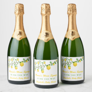 Etiquetas Para Vinos Espumosos Principal Squeeze Lemon Género Neutral Baby Shower