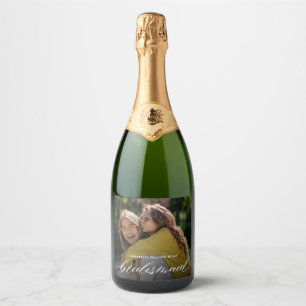 Etiquetas Para Vinos Espumosos Propuesta elegante de la dama de honor de la foto