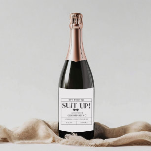 Etiquetas Para Vinos Espumosos Propuesta moderna Minimalista de Groomsman pregunt