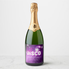 Etiquetas Para Vinos Espumosos Purple Neon Pink Disco Bachelorette Party Favor