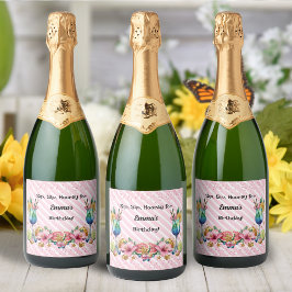 Etiquetas Para Vinos Espumosos Purpurina de caramelos rosados