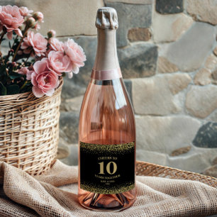 Etiquetas Para Vinos Espumosos Purpurina Negro De Oro Saluda A 10 Años De Anivers