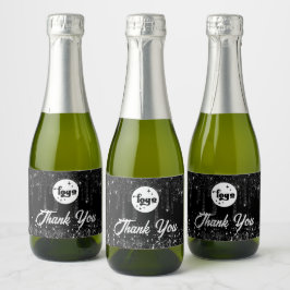 Etiquetas Para Vinos Espumosos purpurina negro gotea gracias