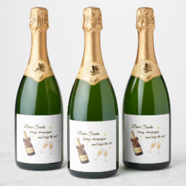 Etiquetas Para Vinos Espumosos Querido Santa Champagne Diseño