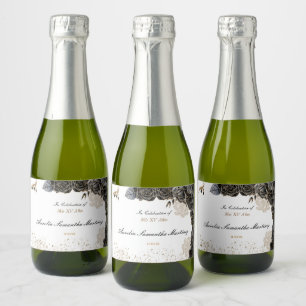 Etiquetas Para Vinos Espumosos Quinceañera Mini Sparkling Wine Negro y Oro