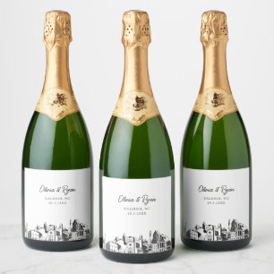 Etiquetas Para Vinos Espumosos Raleigh Boda Champagne Label