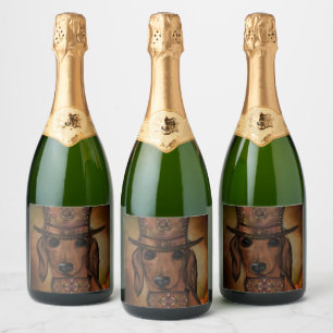 ETIQUETAS PARA VINOS ESPUMOSOS RED DACHSHUND