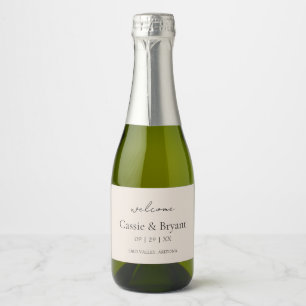 Etiquetas Para Vinos Espumosos Regalo de bienvenida de la boda elegante clásica d
