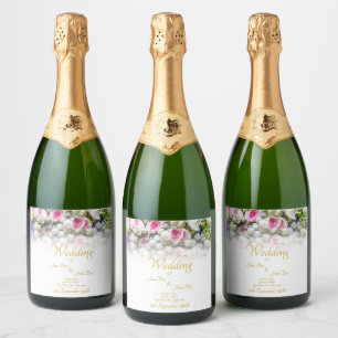 Etiquetas Para Vinos Espumosos Regalo de boda - Novia con ramo de flores de boda 