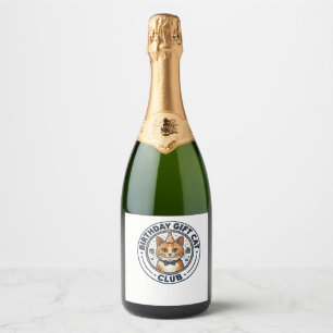 Etiquetas Para Vinos Espumosos Regalo de Cumpleaños Gato Amante de Gatos - Regalo