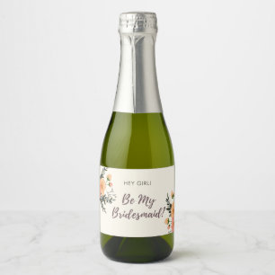 Etiquetas Para Vinos Espumosos Regalo de propuesta de dama de honor floral rusa