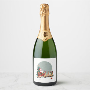 Etiquetas Para Vinos Espumosos Regalos de Navidad de Reno Siamés para Amantes de
