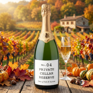 Etiquetas Para Vinos Espumosos Reserva de Bodega Privada Vintage Texto Negro Blan