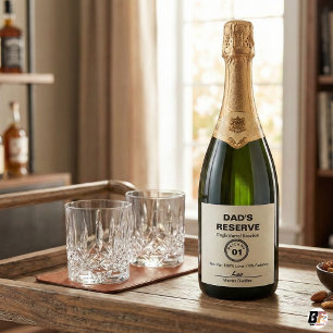 Etiquetas Para Vinos Espumosos Reserva de Papá Parodia Divertida de Bourbon Mod