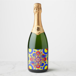 Etiquetas Para Vinos Espumosos Resonancia Cósmica – Arte Geométrico Abstracto Vib