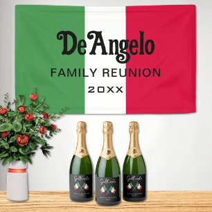 Etiquetas Para Vinos Espumosos Reunión familiar de la bandera italiana