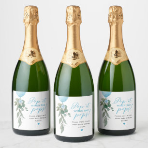 Etiquetas Para Vinos Espumosos Reviéntalo Cuando Ella Revienta Globo Verde Baby S