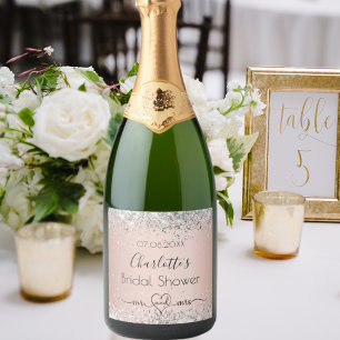 Etiquetas Para Vinos Espumosos Rosa oro plata para boda de mr mrs