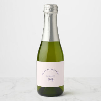 Etiquetas Para Vinos Espumosos ¿Rosa Pastel y Morado Serás Mi Dama de Honor?