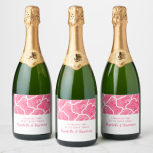 Etiquetas Para Vinos Espumosos Rosa Rosa Rosa Floral Elegante Boda Esparkling Win