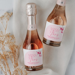 Etiquetas Para Vinos Espumosos Rosas modernos de ducha con flores brillantes rosa