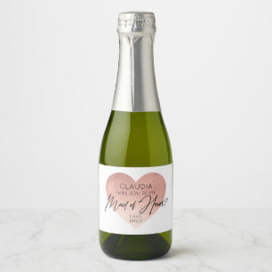 ETIQUETAS PARA VINOS ESPUMOSOS ROSE GOLD FOIL WILL YOU BE MAID OF HONOR?