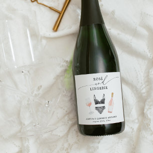 Etiquetas Para Vinos Espumosos Rosé y Ropa Interior para Despedida de Soltera
