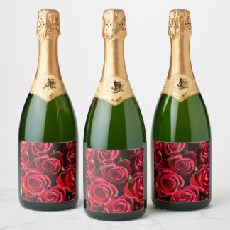 Etiquetas Para Vinos Espumosos Roses rojos